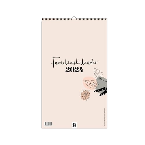 Design Familienkalender 2024 Boho Style / Scandi / Florale Ästhetik: Ein Wandschmuck für Designliebhaber: Der ästhetische und praktische Familienkalender (5 Spalten) von XOXO Arte von XOXO Arte (Nova MD)
