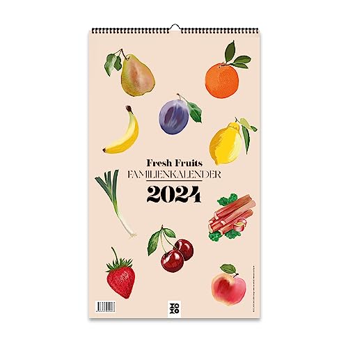 Design Familienkalender 2024 "Fresh Fruits": Ein Wandschmuck für Designliebhaber: Der dekorative und praktische Familienkalender "Fresh Fruits" (5 Spalten) von XOXO Arte von XOXO Arte (Nova MD)