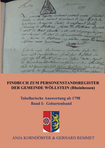 Findbuch zum Personenstandsregister der Gemeinde Wöllstein/ Rheinhessen: Tabellarische Auswertung ab 1798 Band I Geburtenband von Bookmundo Direct