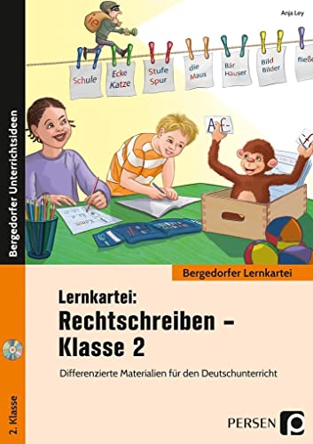 Lernkartei: Rechtschreiben - Klasse 2: Differenzierte Materialien für den Deutschunterricht (Bergedorfer Lernkartei) von Persen Verlag i.d. AAP
