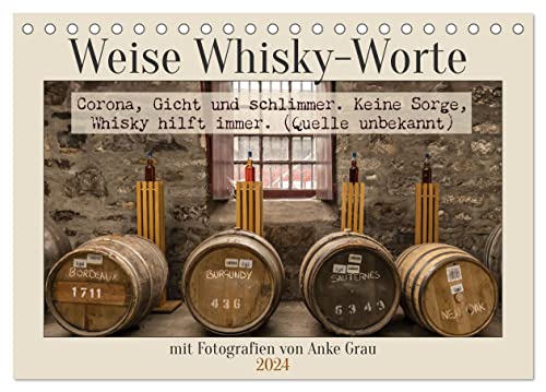 Weise Whisky-Worte (Tischkalender 2024 DIN A5 quer), CALVENDO Monatskalender von CALVENDO