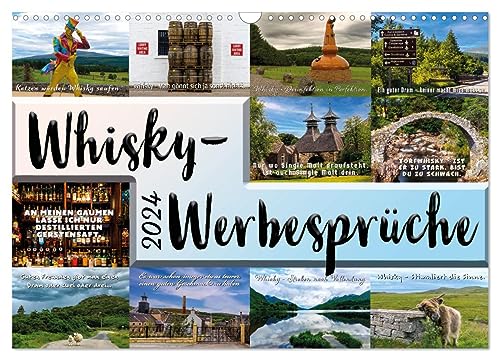 Whisky-Werbesprüche (Wandkalender 2024 DIN A3 quer), CALVENDO Monatskalender von CALVENDO