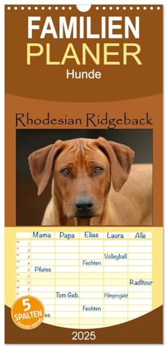 Familienplaner 2025 - Rhodesian Ridgeback Terminkalender mit 5 Spalten (Wandkalender, 21 cm x 45 cm), CALVENDO