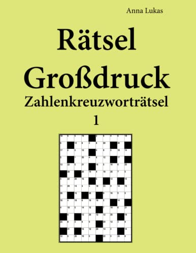 Rätsel Großdruck Zahlenkreuzworträtsel 1 von udv