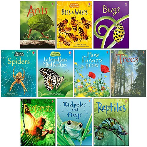 Usborne Beginners Nature 10 Books Set (Ants, Bugs, Spiders, Tree, Reptiles, Rainforests & MORE!)