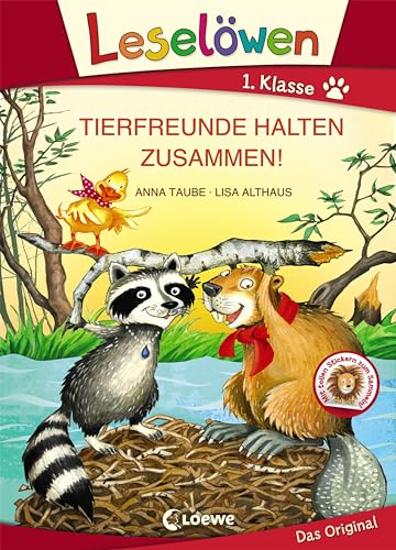 Leselöwen 1. Klasse - Tierfreunde halten zusammen!: Erstlesebuch für Kinder ab 6 Jahre - Mit Großbuchstaben für Leseanfänger