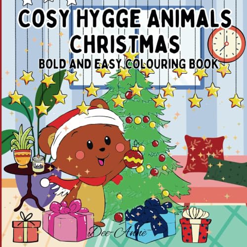 Cosy Hygge Animals Christmas: Bold and Easy Colouring Book von Independently published