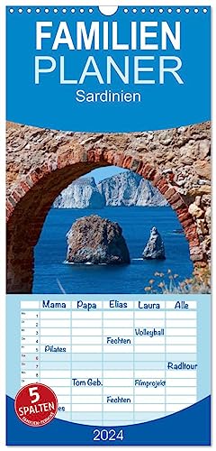 Familienplaner 2024 - Sardinien mit 5 Spalten (Wandkalender, 21 cm x 45 cm) CALVENDO