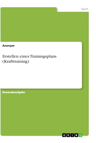 Erstellen eines Trainingsplans (Krafttraining) von Books on Demand