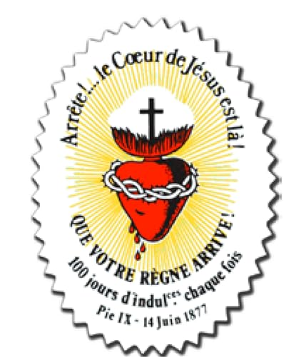 Autocollant sauvegarde du Sacré-Coeur : Arrête ! Le coeur de Jésus est là