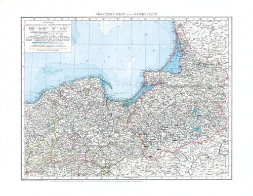Historische Karte: Provinzen WESTPREUSSEN und OSTPREUSSEN im Deutschen Reich - November 1897 [gerollt] von Rockstuhl Verlag