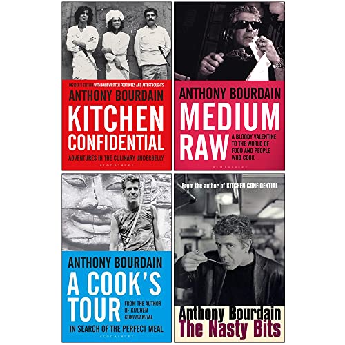 Anthony Bourdain Collection 4 Books Set (Kitchen Confidential, Medium Raw, A Cook's Tour, The Nasty Bits)