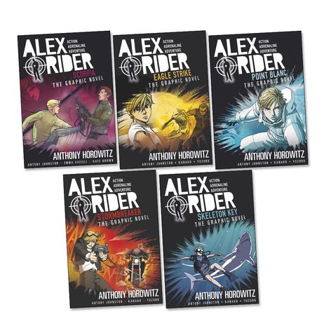 Alex Rider Graphic Novels Pack, 5 books, RRP £59.95 (Eagle Strike; Point Blanc; Scorpia; Skeleton Key; Stormbreaker).