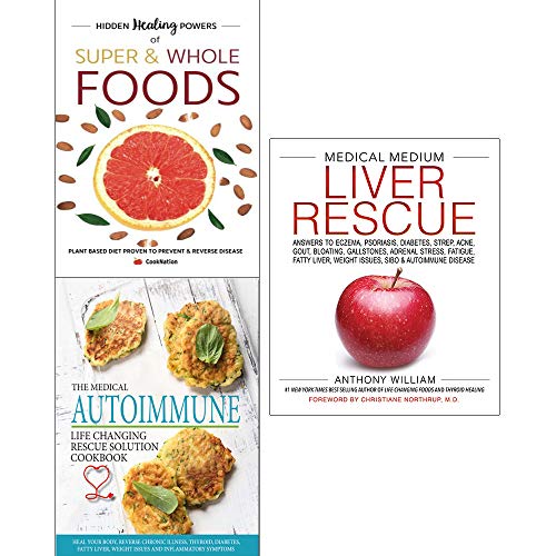 Medical medium liver rescue [hardcover], hidden healing powers, medical autoimmune life changing 3 books collection set