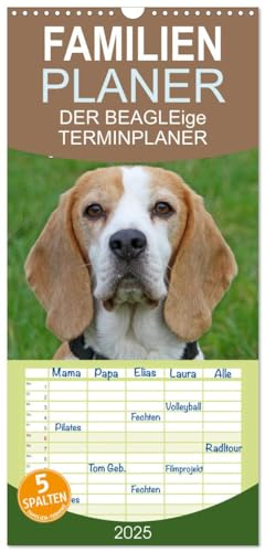 Familienplaner 2025 - DER BEAGLEige TERMINPLANER mit 5 Spalten (Wandkalender, 21 cm x 45 cm), CALVENDO