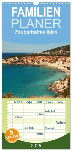 Familienplaner 2025 - Zauberhaftes Ibiza mit 5 Spalten (Wandkalender, 21 cm x 45 cm), CALVENDO von CALVENDO