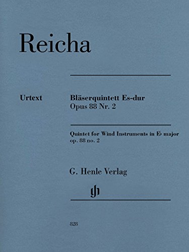 Bläserquintett Es-dur op. 88 Nr. 2, Stimmen für Querflöte, Oboe, Karinette in B, Horn in Es und F, Fagott: Besetzung: Kammermusik mit Blasinstrumenten (G. Henle Urtext-Ausgabe) von G. Henle Verlag
