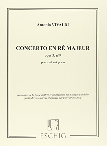 CONCERTO EN RE MAJEUR OP.3, N 9 VIOLON-LIVRE +PARTITION von Max Eschig