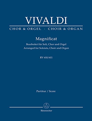 Magnificat RV 610, 611 (Bearbeitet für Soli, Chor und Orgel).Chor & Orgel.Orgelauszug