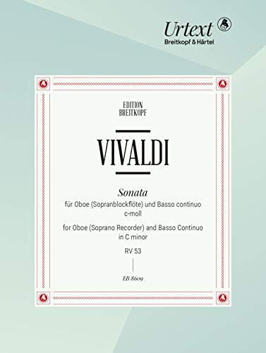 Sonate in c-moll RV 53 für Oboe (Sopranblockflöte) und Bc - Breitkopf Urtext (EB 8609)