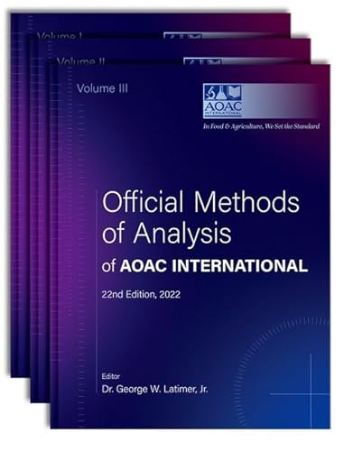 Official Methods of Analysis of AOAC International: 3-Volume Set (The Official Methods of Analysis of Aoac International)