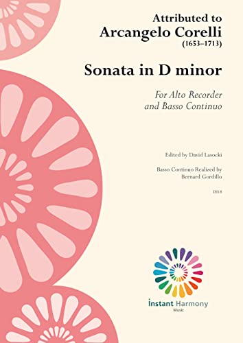 Corelli, Arcangelo (1653–1713): Sonate d-moll for Alto Recorder