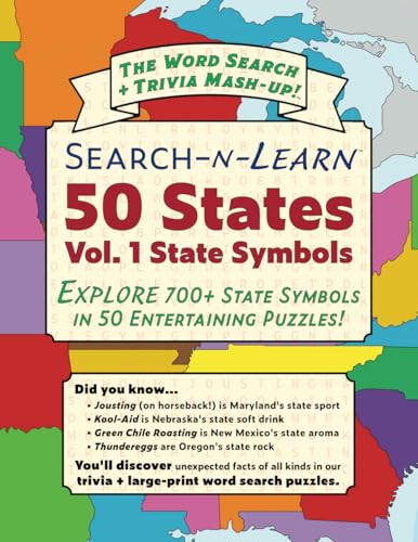 Search-n-Learn 50 States Vol 1 State Symbols: Explore 700+ State Symbols in 50 Entertaining Word Search Puzzles von Innermind Studio