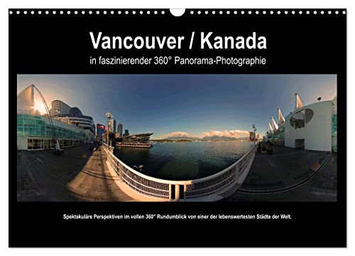 Vancouver/Kanada in faszinierender 360° Panorama-Photographie (Wandkalender 2024 DIN A3 quer), CALVENDO Monatskalender