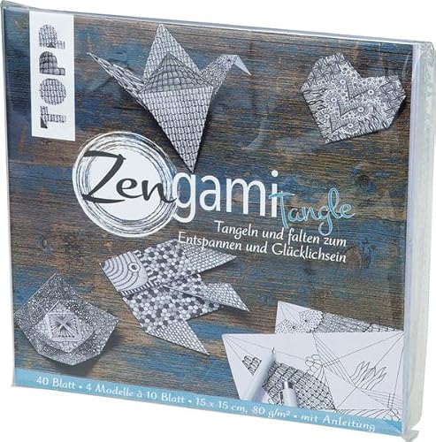 Zengami Tangle Papierset: Anleitung und 40 Faltblätter für 4 Origami-Modelle zum Falten und Tangeln Zengami Tangle Papierset: Anleitung und 40 Faltblätter für 4 Origami-Modelle zum Falten und Tangeln