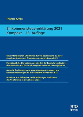Einkommensteuererklärung 2021 Kompakt von HDS-Verlag