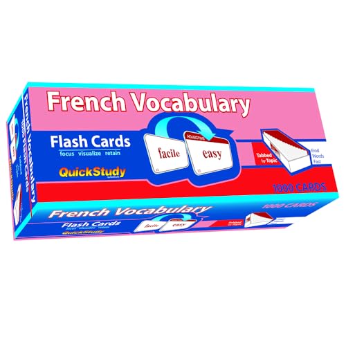 French Vocabulary Flash Cards (1000 Cards): A Quickstudy Reference Tool
