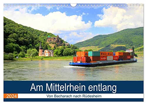 Am Mittelrhein entlang - Von Bacharach nach Rüdesheim (Wandkalender 2024 DIN A3 quer), CALVENDO Monatskalender