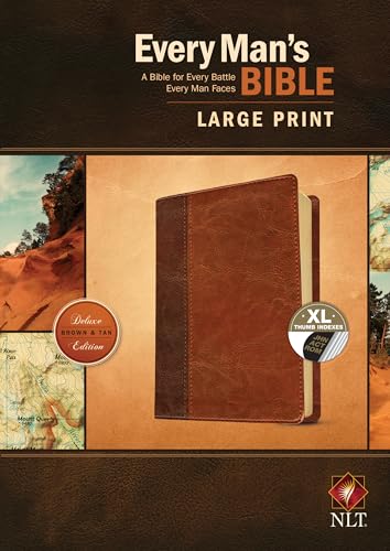 NLT Every Man's Bible, Large Print, Brown/Tan, Indexed: New Living Translation, Brown and Tan
