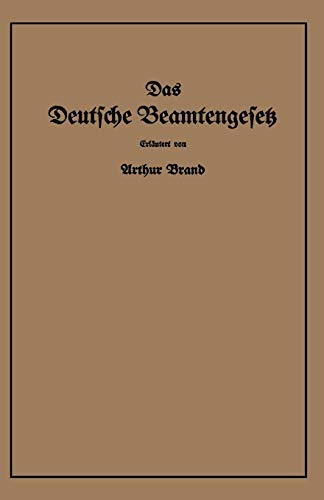 Das Deutsche Beamtengesetz (DBG) von Springer