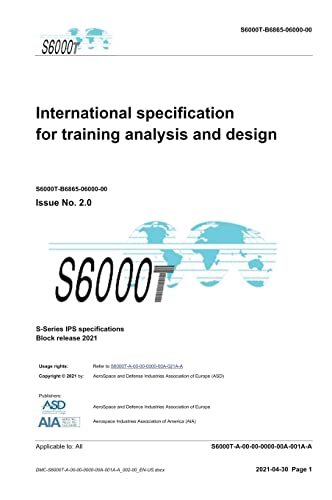 S6000T, International specification for training analysis and design, Issue 2.07: S-Series 2021 Block Release von Editorial Dragón