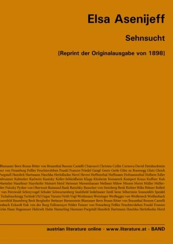 Sehnsucht: [Reprint der Originalausgabe von 1898] von University of Innsbruck
