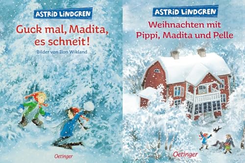 Guck mal, Madita, es schneit! + Weihnachten mit Pippi, Madita und Pelle + 1 exklusives Postkartenset