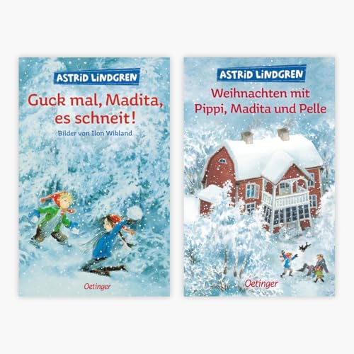 Guck mal, Madita, es schneit! + Weihnachten mit Pippi, Madita und Pelle + 1 exklusives Postkartenset