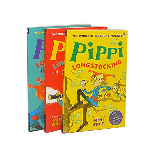 Pippi Longstocking 3 books collection set by mini grey