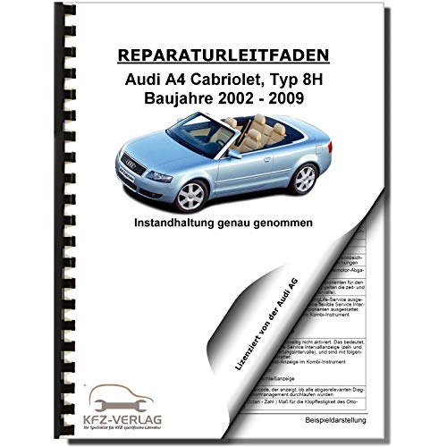 Audi A4 Cabriolet 2002-2009 Instandhaltung Inspektion Wartung Reparaturanleitung