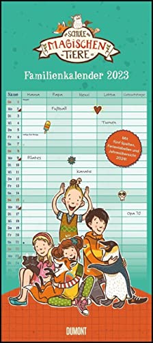 Schule der magischen Tiere Familienkalender 2023 - Wandkalender - Familienplaner mit 5 Spalten - Format 22 x 49,5 cm von Dumont Kalenderverlag