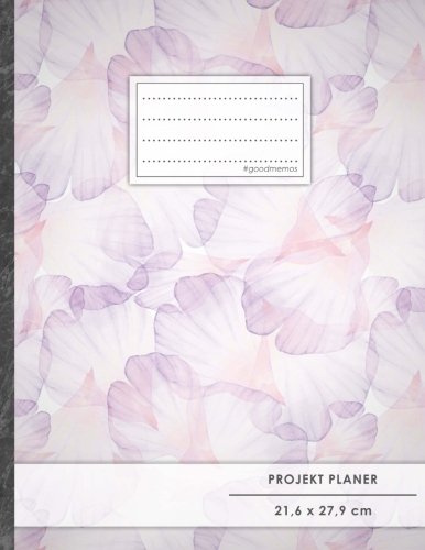 PROJEKTPLANER A4 • 70+ Seiten, Soft Cover, Register, "Pastell Blumen" • #GoodMemos • Linke Seite für Planung (To Do Listen, Datum uvm.); Rechte Seite für Notizen