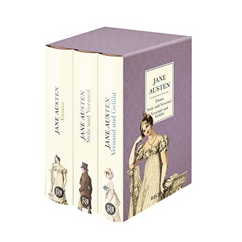 3 Bücher von Jane Austen im Schuber – Emma, Stolz und Vorurteil, Verstand und Gefühl – Reclam: Reclams Klassikerinnen