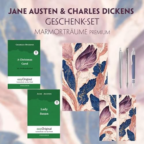 Jane Austen & Charles Dickens Geschenkset - 2 Bücher (Softcover+ Audio-Online) + Marmorträume Schreibset Premium: Jane Austen & Charles Dickens ... - Lesemethode von Ilya Frank)