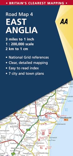 AA Road Map Britain Straßenkarte East Anglia (AA Regional Road Maps, 4, Band 4)