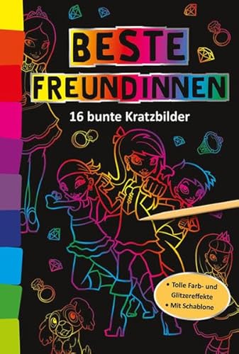 Kunterbunte Kratzbilder: Beste Freundinnen
