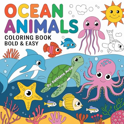 Ocean Animals Bold & Easy Coloring Book: Ocean Animals Bold & Easy: A Fun and Relaxing Coloring Book for All Ages von Independently published