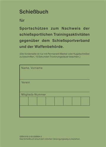 Schießbuch für Sportschützen und Behörden - BW Style von Das-Schiessbuch