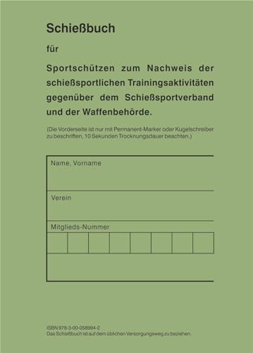 Schießbuch für Sportschützen und Behörden - BW Style von Das-Schießbuch
