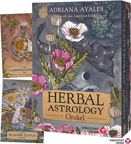 Herbal Astrology Orakel: 55 Karten mit Botschaften und Anleitungen (Stülpdeckelschachtel mit Goldprägung, Astrologie Orakelkarten, für moderne Grüne Hexen/Green Witches, Deutsch) von Königsfurt-Urania
